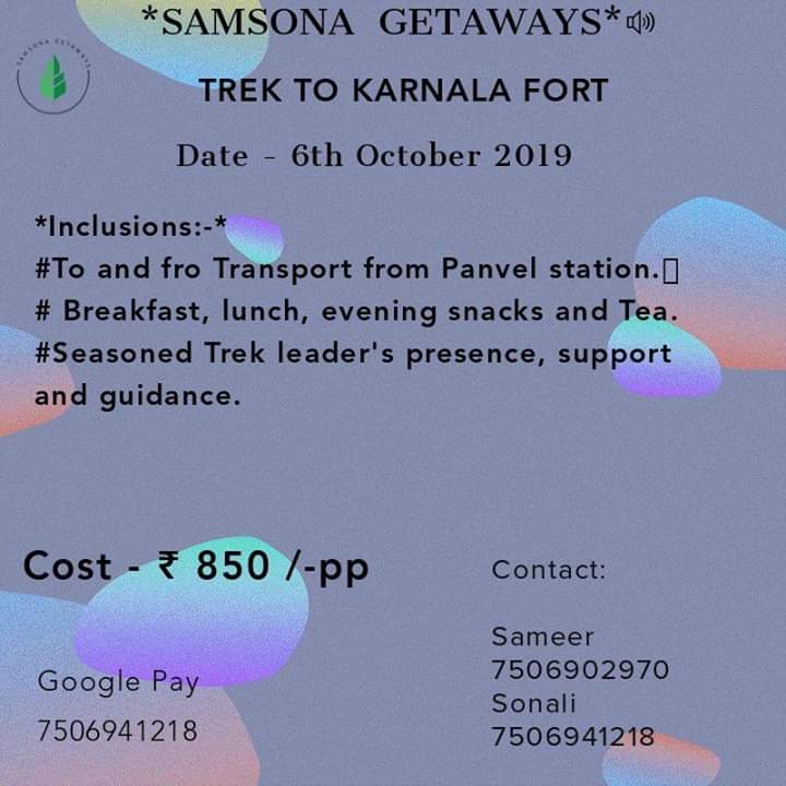ONE DAY TREK TO KARNALA FORT NEAR PANVEL ON 50% BIZPAYE TRS